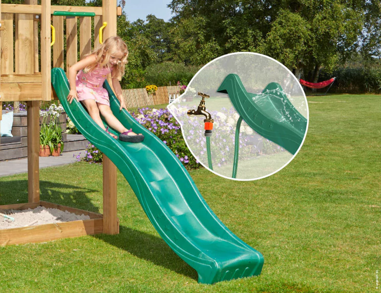Jungle Cirque | Wooden climbing frame with slide & market stall